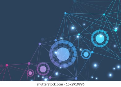 Big Data Visualization Background. Modern futuristic virtual abstract background. Futuristic sci fi technology pattern. Global network connection vector