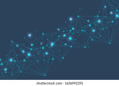 Big Data Visualization Background. Modern futuristic virtual abstract background. Science network pattern, connecting lines and dots. Global network connection .