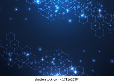 Big Data Visualization Background. Modern Futuristic Virtual Abstract Background. Science Network Pattern, Connecting Lines And Dots. Global Network Connection .