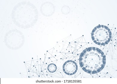 Big Data Visualization Background. Modern futuristic virtual abstract background. Science network pattern, connecting lines and dots. Global network connection .