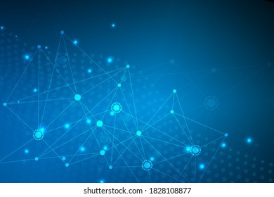 Big Data Visualization Background. Modern futuristic virtual abstract background. Science network pattern, connecting lines and dots. Global network connection .