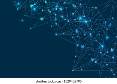 Big Data Visualization Background. Modern futuristic virtual abstract background. Science network pattern, connecting lines and dots. Global network connection .