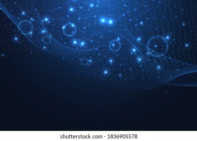 Big Data Visualization Background. Modern futuristic virtual abstract background. Science network pattern, connecting lines and dots. Global network connection .