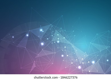 Big Data Visualization Background. Modern futuristic virtual abstract background. Science network pattern, connecting lines and dots. Global network connection .
