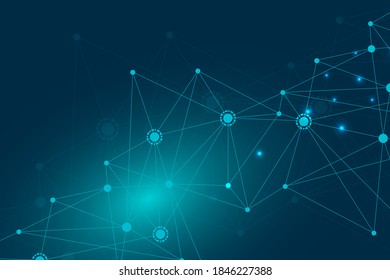 Big Data Visualization Background. Modern futuristic virtual abstract background. Science network pattern, connecting lines and dots. Global network connection .