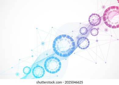 Big Data Visualization Background. Modern futuristic virtual abstract background. Science network pattern, connecting lines and dots. Global network connection .