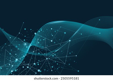 Big Data Visualization Background. Modern futuristic virtual abstract background. Science network pattern, connecting lines and dots. Global network connection