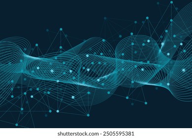 Big Data Visualization Background. Modern futuristic virtual abstract background. Science network pattern, connecting lines and dots