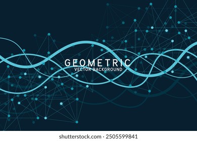 Big Data Visualization Background. Modern futuristic virtual abstract background. Science network pattern, connecting lines and dots. Global network connection