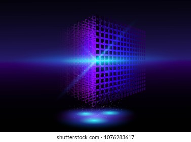 Big Data Visualization. Data center, network server, internet hosting and computer technology concept. 