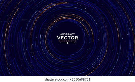 Visualização de Big Data. Partículas Circulares Com Trilhas E Vórtex. Ciência Futurista ou Finanças Infográfico Design. Plano de Fundo de Dados Visuais Complexo. Fluxo de Dados Abstrato. Ilustração de vetor.