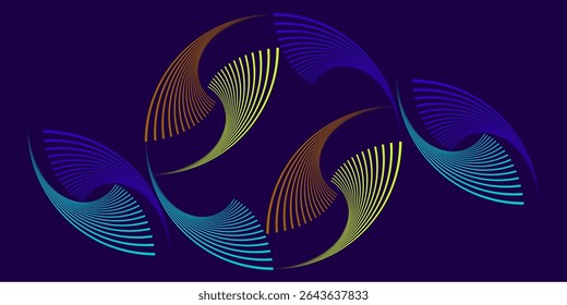 Big Data Visualization. Circular Particles With Trails Vortex. Futuristic Science or Finance Infographic Design. Complex Visual Data Background. Abstract Data Flowing. Vector Illustration.