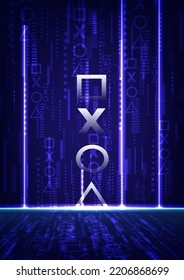 Big data visualization concept. Fractal element with lines and dots array.Graphic abstract background.