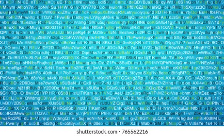Big data visualization. Cryptocurrency Technology. Firewall. Cyber Network Security. Binary Computer Code. Abstract Background. Vector Illustration. Bitcoin, blockchain transfer. Alphabet Matrix.
