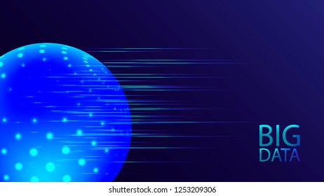 Big data visualization. Cyber technology Ai futuristic bakground. Artificial intelligence .