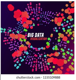 Big data visualization. Digital cluster of information. Vector infographic background.Graphic concept of business analytics. Abstract data graph. Info analyze.