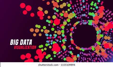 Big data visualization. Digital cluster of information. Vector infographic background.Graphic concept of business analytics. Abstract data graph. Info analyze.