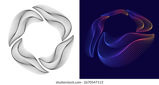 Big data visualization and digital flow — abstract generative design inspired by artificial intelligence, algorithms, and futuristic technology concepts for innovative projects and modern science them
