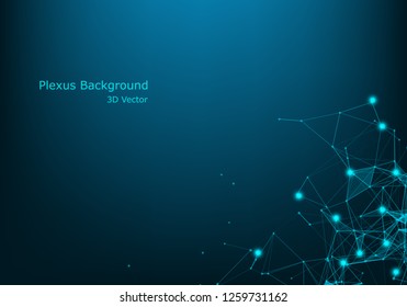 Big data visualization. Fractal element with lines and dots array. Big data connection complex. Graphic abstract background. Vector illustration - Vector