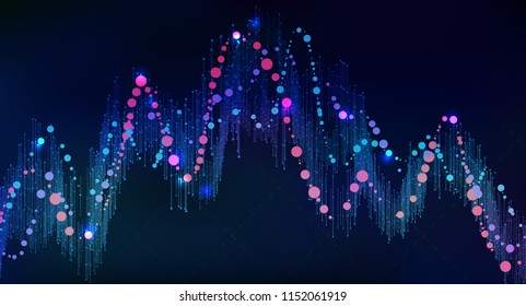 Big data visualization. Futuristic infographic. Information aesthetic design. Visual data complexity. Complex data threads graphic visualization. Social network representation. Abstract data graph.
