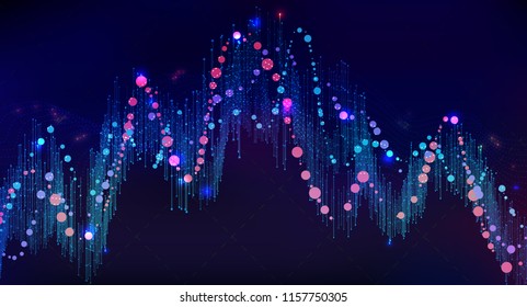 Big data visualization. Futuristic infographic. Information aesthetic design. Visual data complexity. Complex data threads graphic visualization. Social network representation. Abstract data graph.