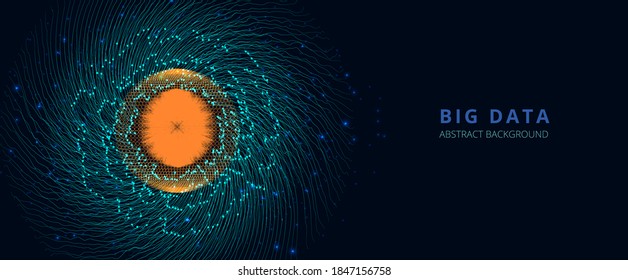  Big data visualization. Futuristic infographic. Information aesthetic design. Visual data complexity. Futuristic infographic vector illustration.  Big data Abstract background.