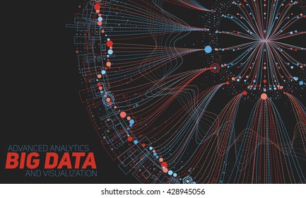 Big data visualization. Futuristic infographic. Information aesthetic design. Visual data complexity. Complex data threads graphic visualization. Social network representation.  Abstract data graph.