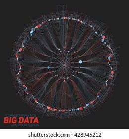 Big data visualization. Futuristic infographic. Information aesthetic design. Visual data complexity. Complex data threads graphic visualization. Social network representation.  Abstract data graph.