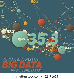 Big data visualization. Futuristic infographic. Information aesthetic design. Visual data complexity. Complex data threads graphic visualization. Social network representation.  Finance graph.