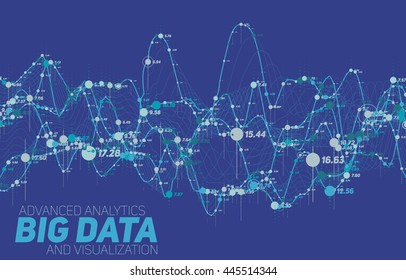 Big data visualization. Futuristic infographic. Information aesthetic design. Visual data complexity. Complex data threads graphic visualization. Social network representation.  Abstract data graph.