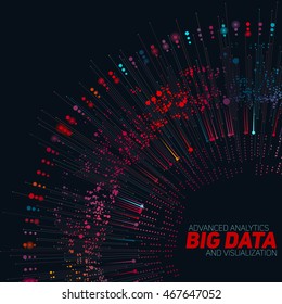Big data visualization. Futuristic infographic. Information aesthetic design. Visual data complexity. Complex data threads graphic visualization. Social network representation.  Abstract data graph.