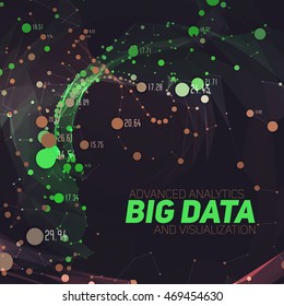 Big data visualization. Futuristic infographic. Information aesthetic design. Visual data complexity. Complex data threads graphic visualization. Social network representation.  Abstract data graph.