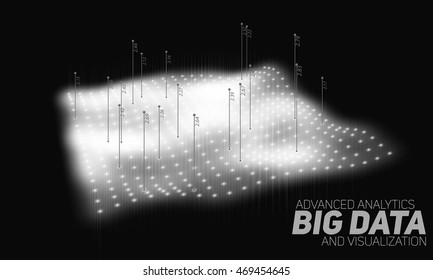 Big data visualization. Futuristic infographic. Information aesthetic design. Visual data complexity. Complex data threads graphic visualization. Social network representation.  Abstract data graph.