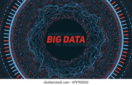 Big data visualization. Futuristic infographic. Information aesthetic design. Visual data complexity. Complex data threads graphic visualization. Social network representation.  Abstract data graph.
