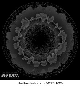 Big data visualization. Futuristic infographic. Information aesthetic design. Visual data complexity. Complex data threads graphic visualization. Social network representation.  Abstract data graph.