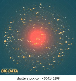 Big data visualization. Futuristic infographic. Information aesthetic design. Visual data complexity. Complex data threads graphic visualization. Social network representation. Abstract data graph.