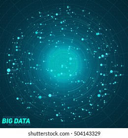 Big data visualization. Futuristic infographic. Information aesthetic design. Visual data complexity. Complex data threads graphic visualization. Social network representation. Abstract data graph.