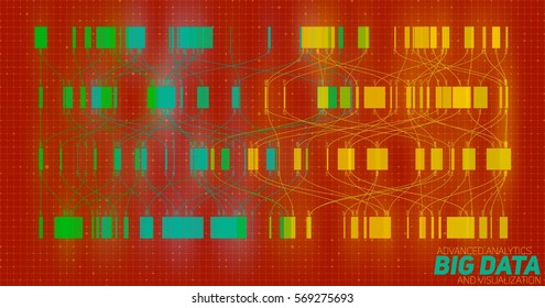 Big data visualization. Futuristic infographic. Information aesthetic design. Visual data complexity. Complex data threads graphic visualization. Social network representation.  Abstract data graph.