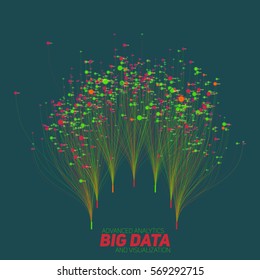 Big data visualization. Futuristic infographic. Information aesthetic design. Visual data complexity. Complex data threads graphic visualization. Social network representation.  Abstract data graph.