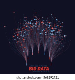 Big data visualization. Futuristic infographic. Information aesthetic design. Visual data complexity. Complex data threads graphic visualization. Social network representation.  Abstract data graph.