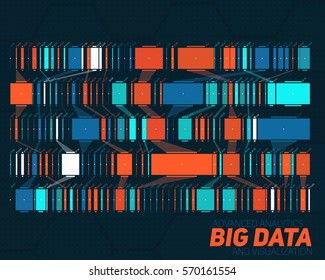 Big data visualization. Futuristic infographic. Information aesthetic design. Visual data complexity. Complex data threads graphic visualization. Social network representation.  Abstract data graph.