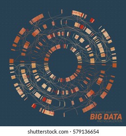  Gran visualización de datos. Infografía futurista. Diseño estético de la información. Complejidad de datos visuales. Visualización gráfica de subprocesos de datos complejos. Representación de las redes sociales.  Gráfico de datos abstractos.
