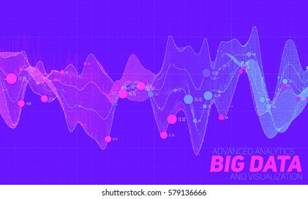 Big data visualization. Futuristic infographic. Information aesthetic design. Visual data complexity. Complex data threads graphic visualization. Social network representation. Abstract data graph.