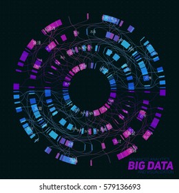 Big data visualization. Futuristic infographic. Information aesthetic design. Visual data complexity. Complex data threads graphic visualization. Social network representation. Abstract data graph.