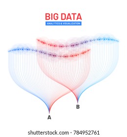 Big data visualization. Futuristic infographic. Information aesthetic design. Social network representation. Abstract data graph.
