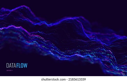 Big Data Visualization. Futuristic Science or Finance Infographic Design. Complex Visual Data Background. Abstract Cyber Data Flowing. Blockchain Network. Vector Illustration.
