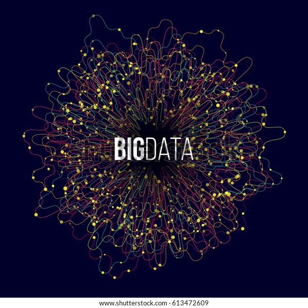 Big Data Visualisierung Futuristische Wissenschafts Finanz Infografik Design Komplexer Stock Vektorgrafik Lizenzfrei