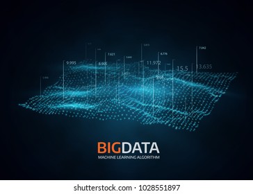 Big data visualization. Futuristic vector background.Intricate data threads graphic. Social network or business analytics representation
