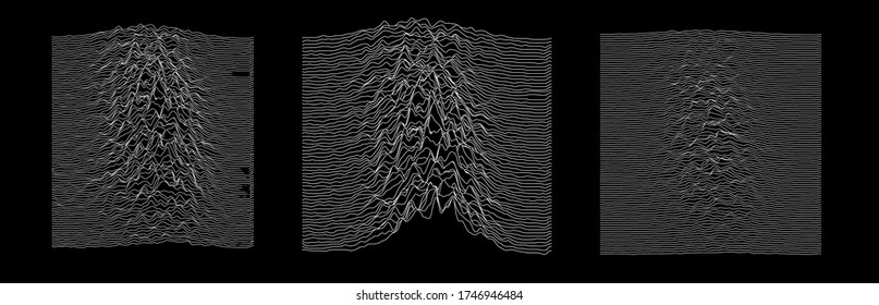 Big data visualization. Generative parametric art, set of graphs with simplex perlin noise diagram.