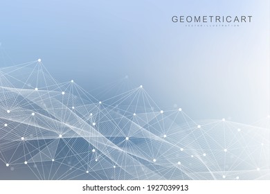 Big Data Visualization. Global network connection. Medical, technology, science background. Vector illustration.